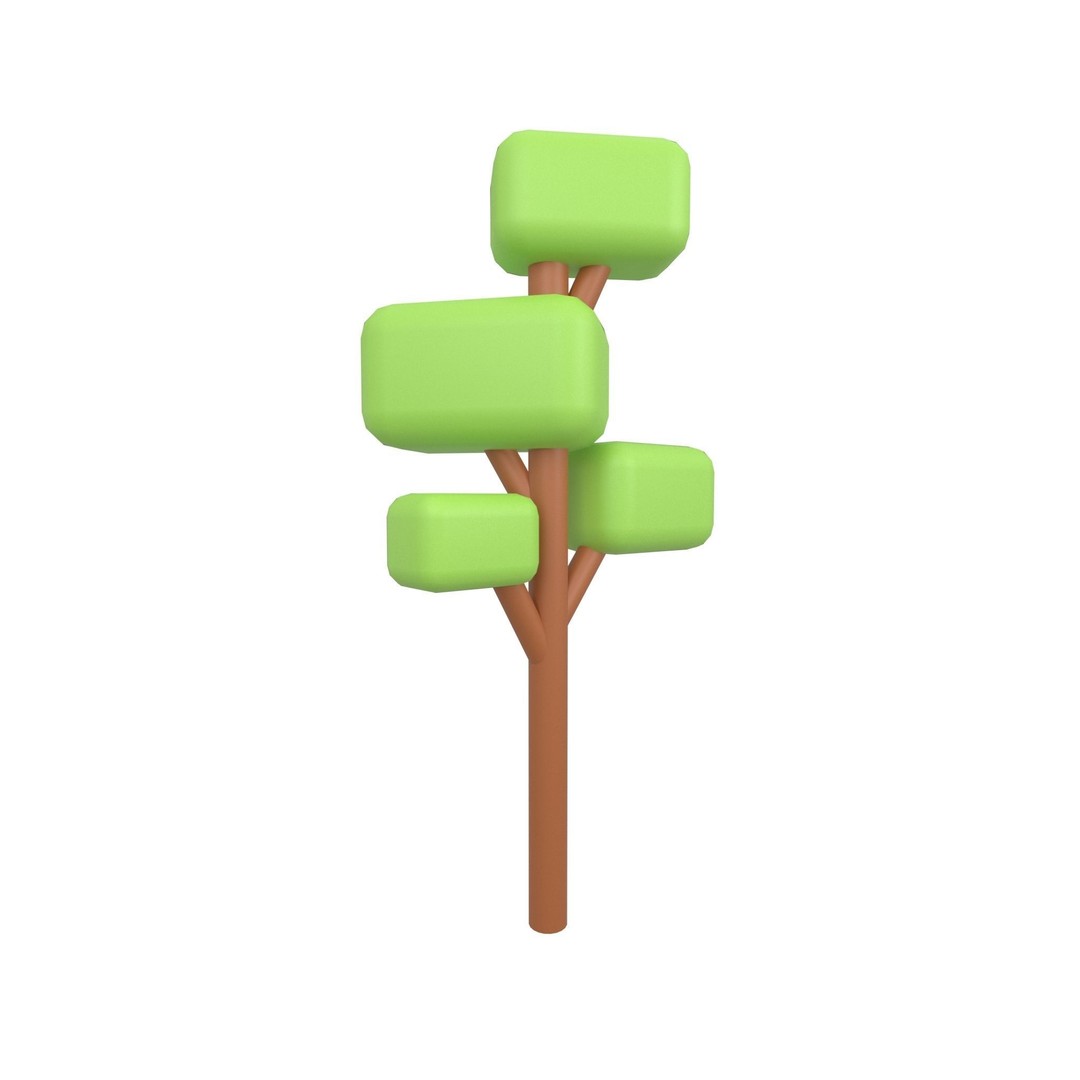 Cartoon Tree 3D Model – Low Poly Pack with PBR Textures, FBX/OBJ - View 3