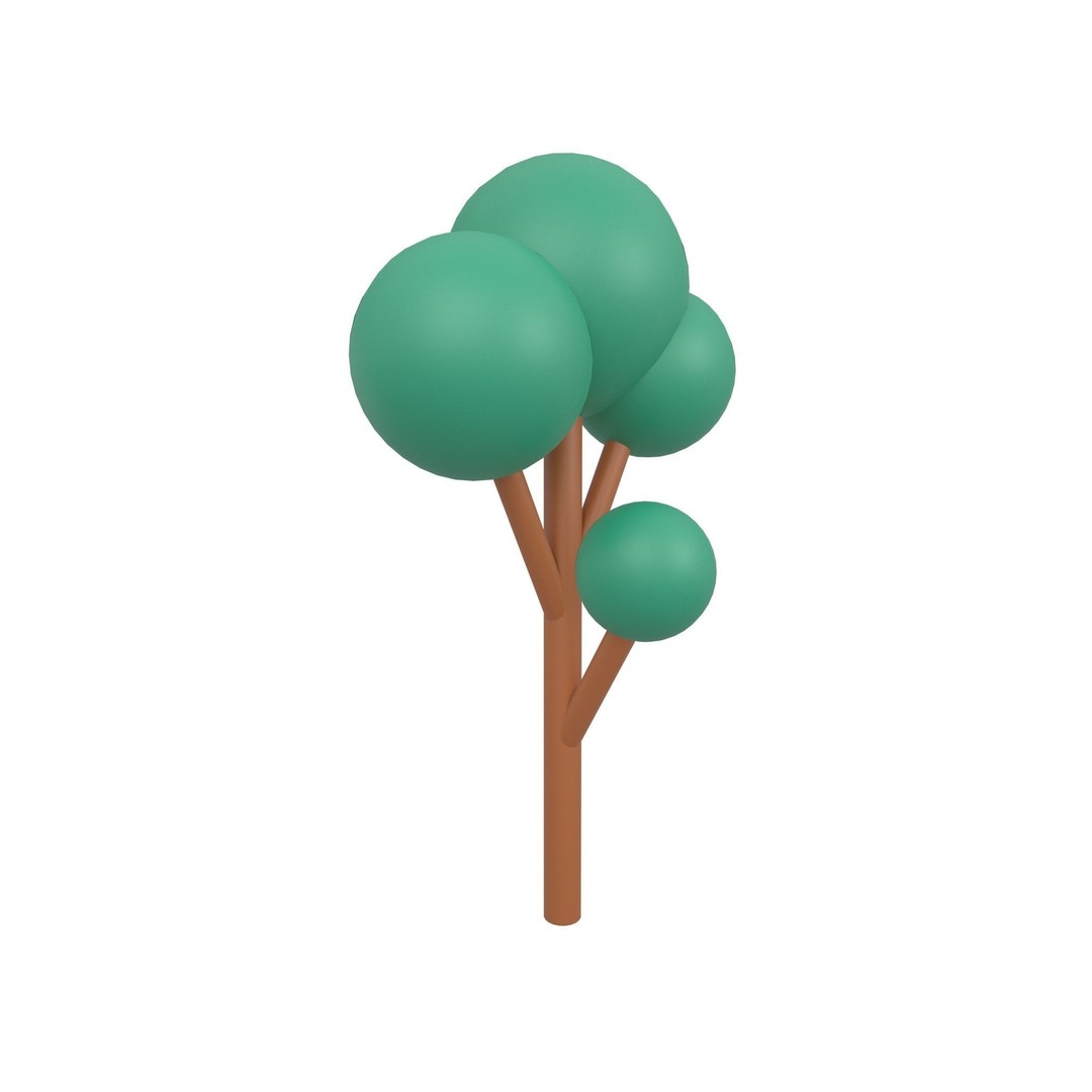 Cartoon Tree 3D Model – Low Poly Pack with PBR Textures, FBX/OBJ - View 31