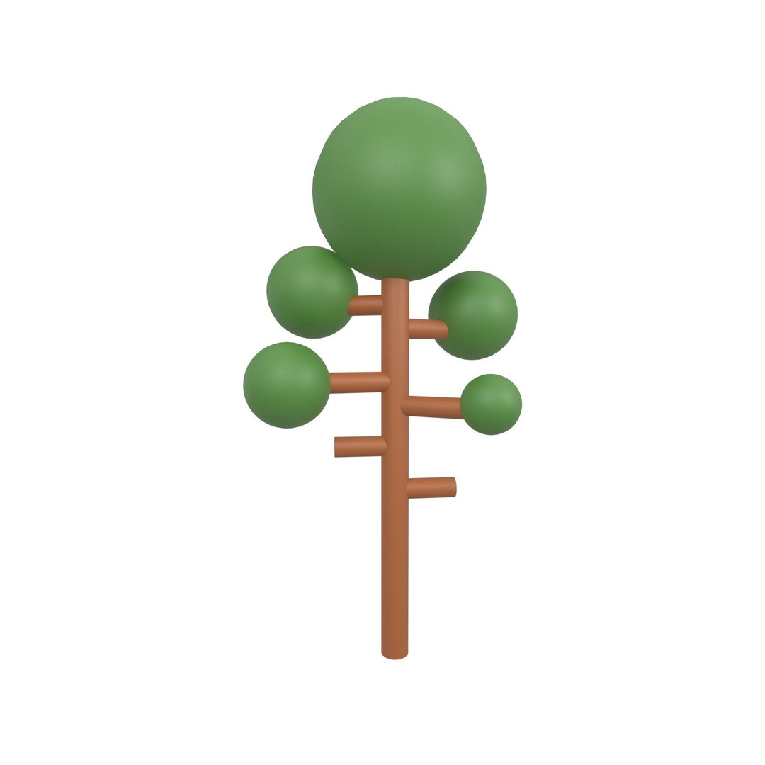 Cartoon Tree 3D Model – Low Poly Pack with PBR Textures, FBX/OBJ - View 32