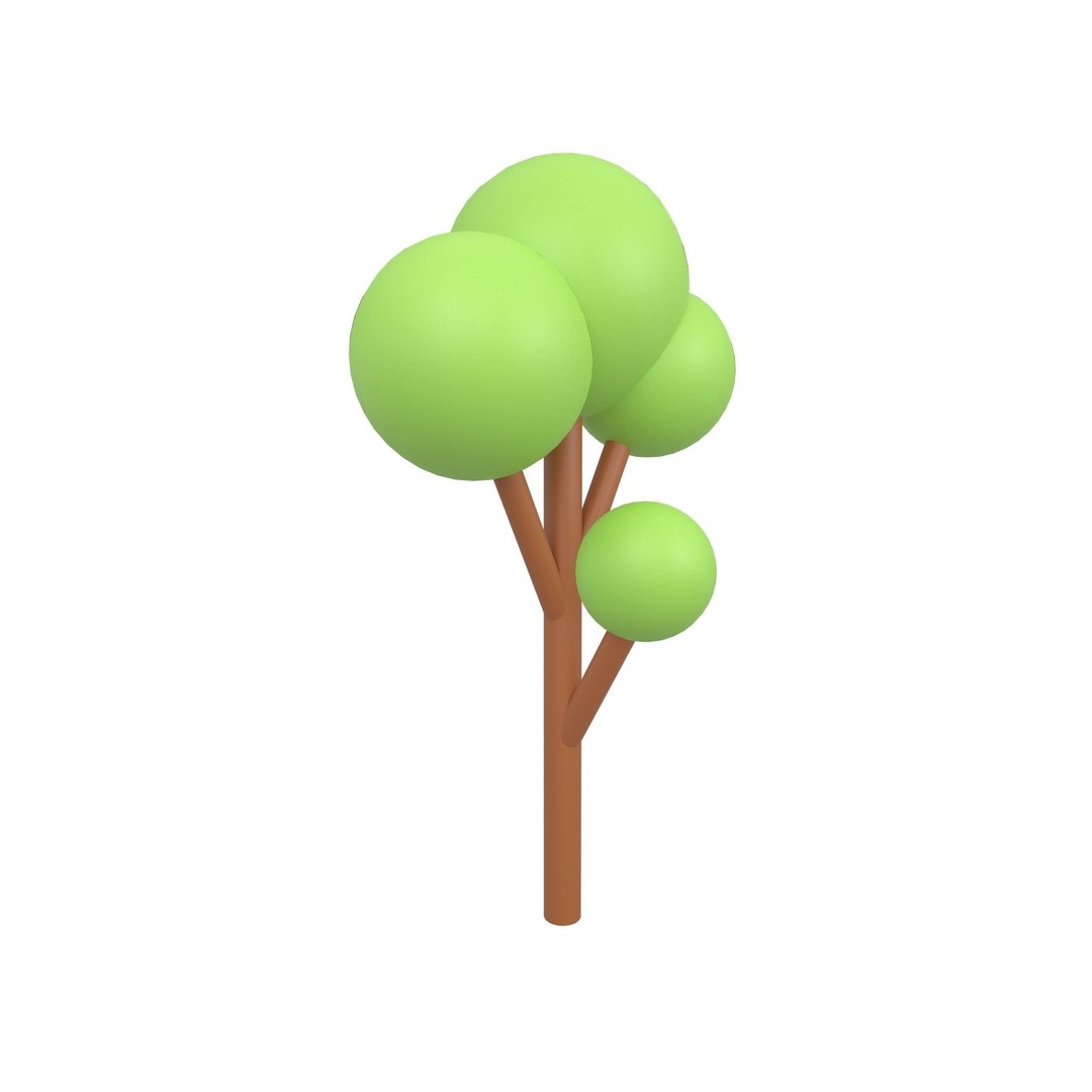 Cartoon Tree 3D Model – Low Poly Pack with PBR Textures, FBX/OBJ - View 33