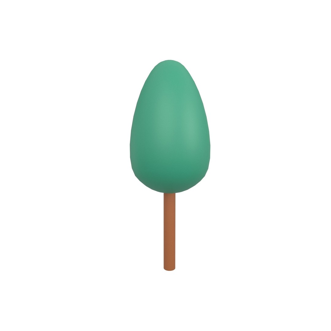 Cartoon Tree 3D Model – Low Poly Pack with PBR Textures, FBX/OBJ - View 34