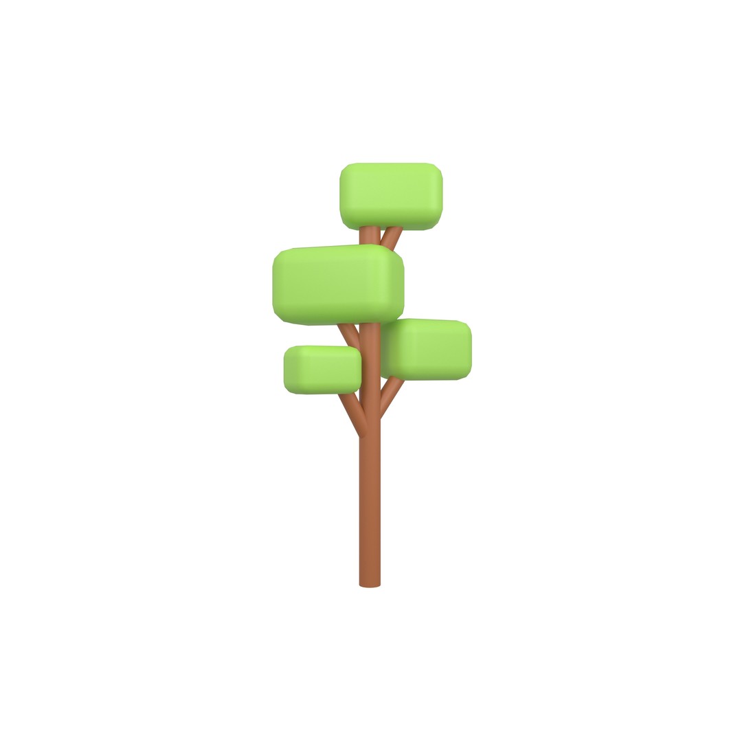 Cartoon Tree 3D Model – Low Poly Pack with PBR Textures, FBX/OBJ - View 5