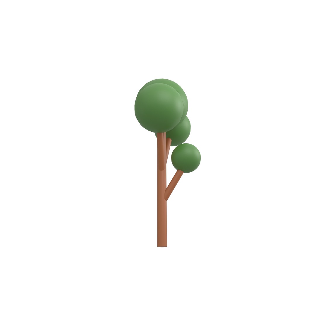 Cartoon Tree 3D Model – Low Poly Pack with PBR Textures, FBX/OBJ - View 54