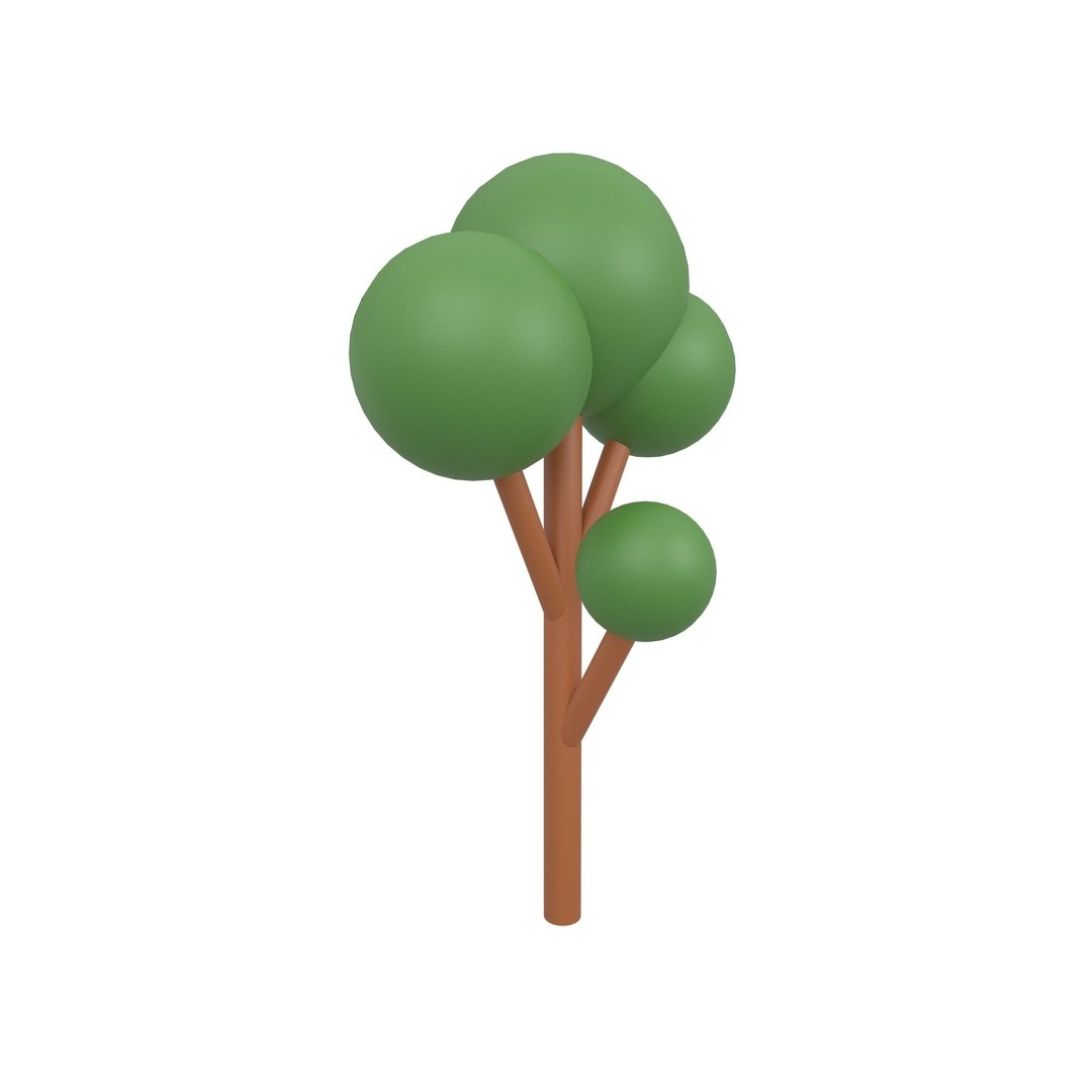 Cartoon Tree 3D Model – Low Poly Pack with PBR Textures, FBX/OBJ - View 6