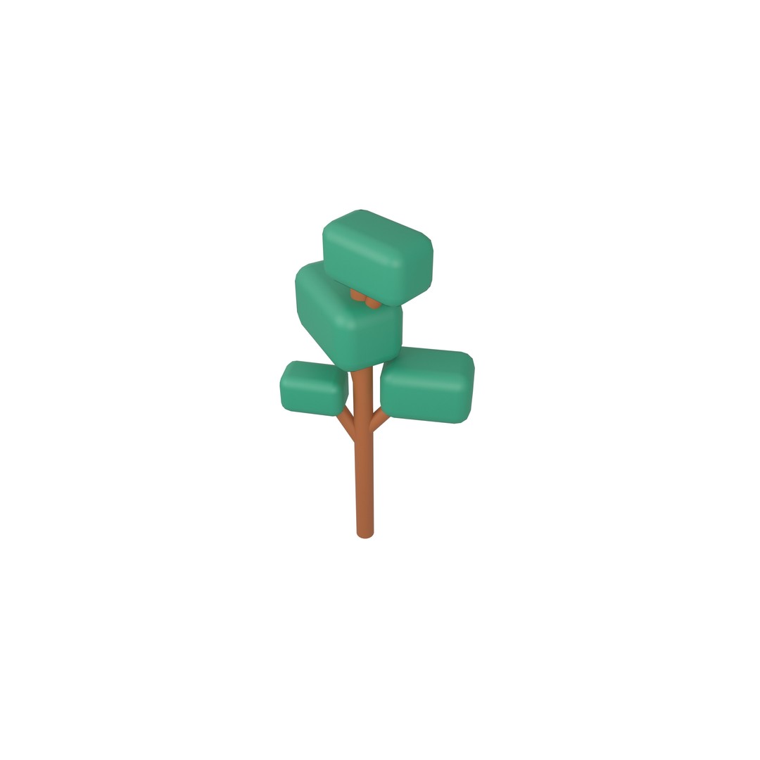 Cartoon Tree 3D Model – Low Poly Pack with PBR Textures, FBX/OBJ - View 60