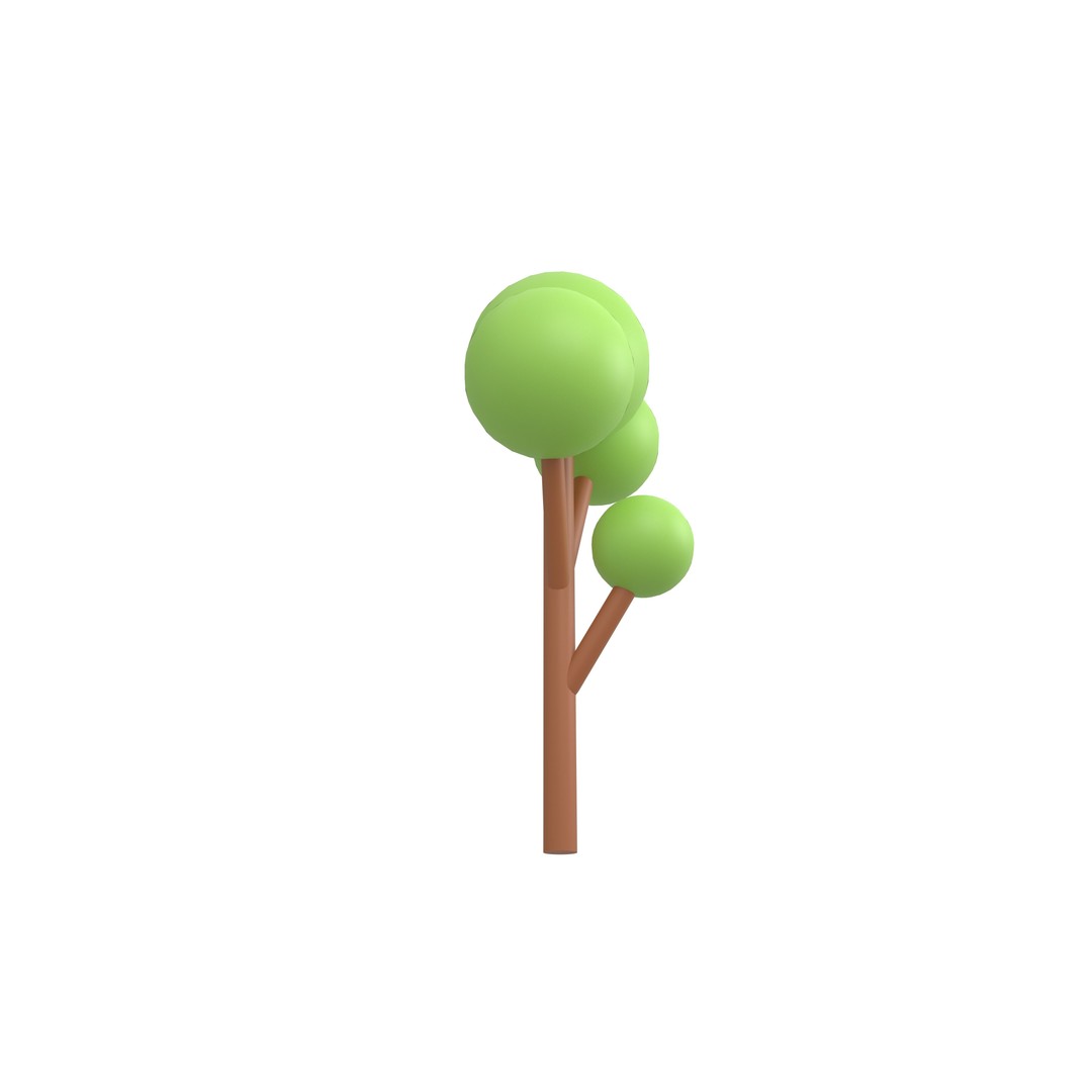 Cartoon Tree 3D Model – Low Poly Pack with PBR Textures, FBX/OBJ - View 64