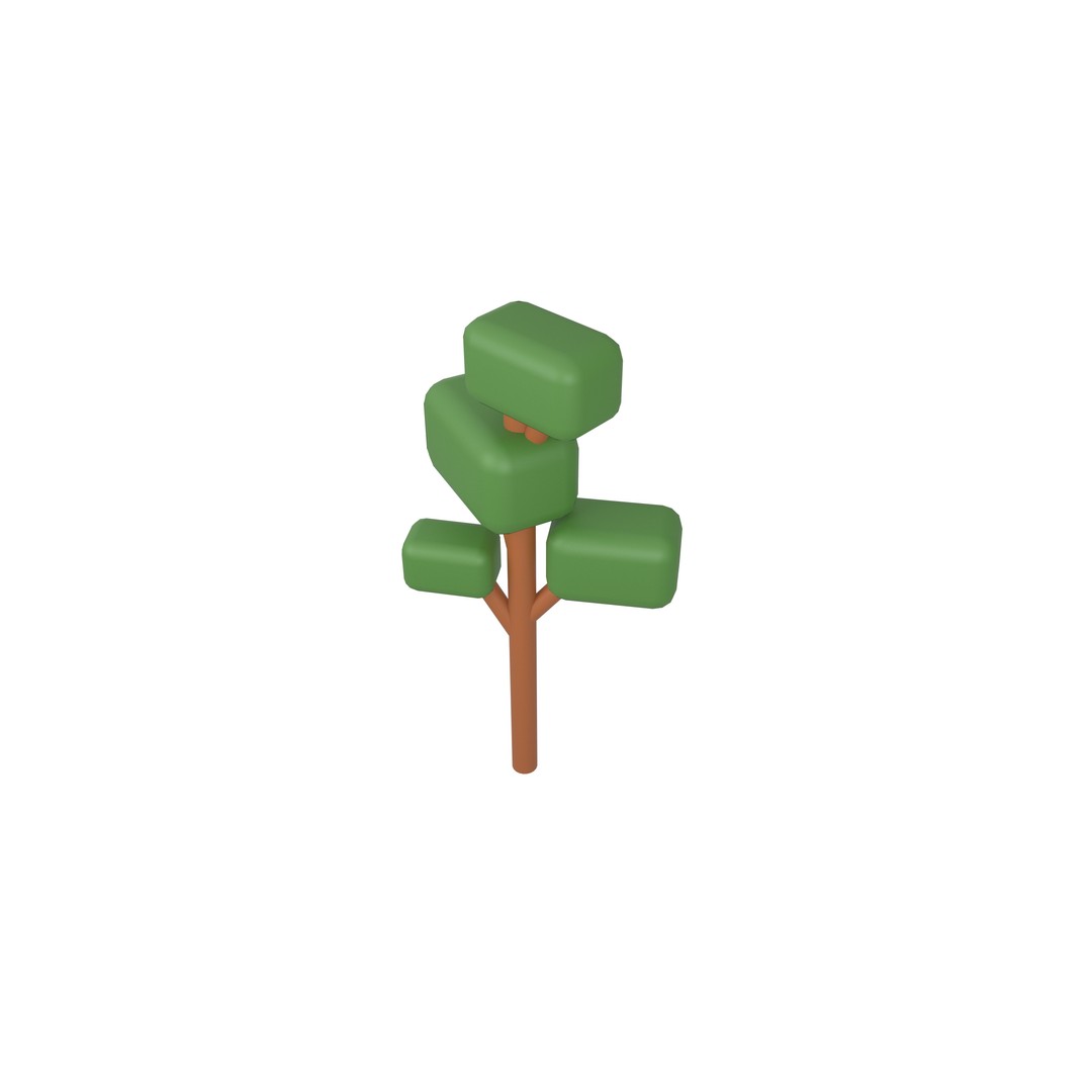 Cartoon Tree 3D Model – Low Poly Pack with PBR Textures, FBX/OBJ - View 67