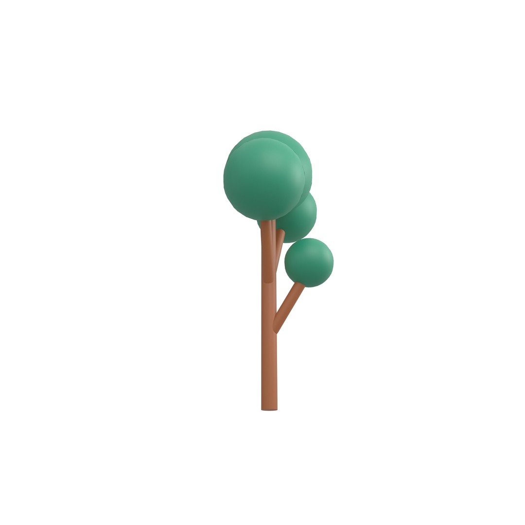 Cartoon Tree 3D Model – Low Poly Pack with PBR Textures, FBX/OBJ - View 69