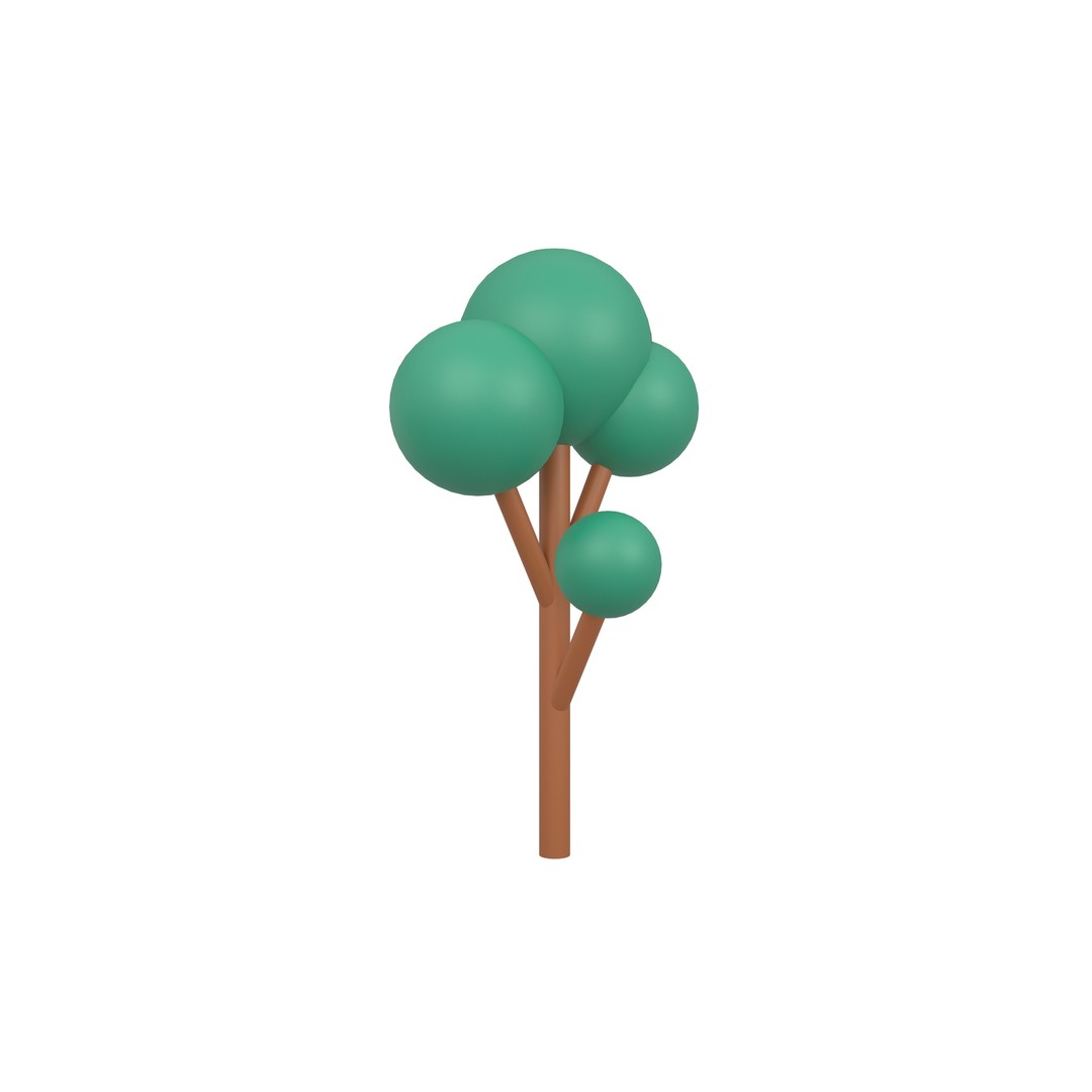 Cartoon Tree 3D Model – Low Poly Pack with PBR Textures, FBX/OBJ - View 72