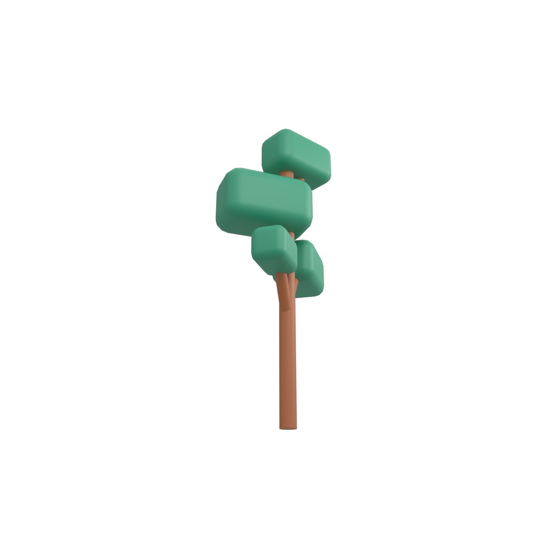 Cartoon Tree 3D Model – Low Poly Pack with PBR Textures, FBX/OBJ - View 82