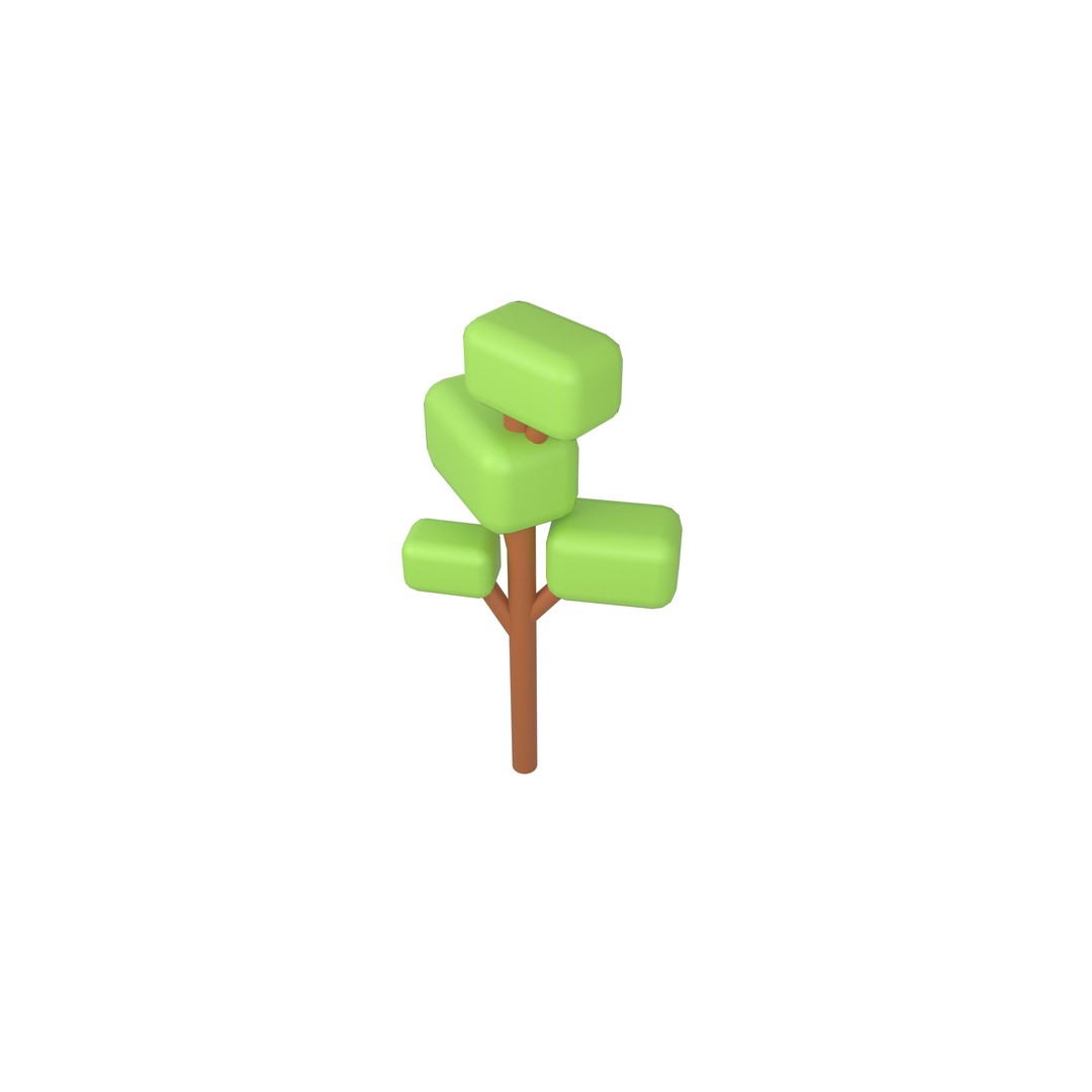 Cartoon Tree 3D Model – Low Poly Pack with PBR Textures, FBX/OBJ - View 9