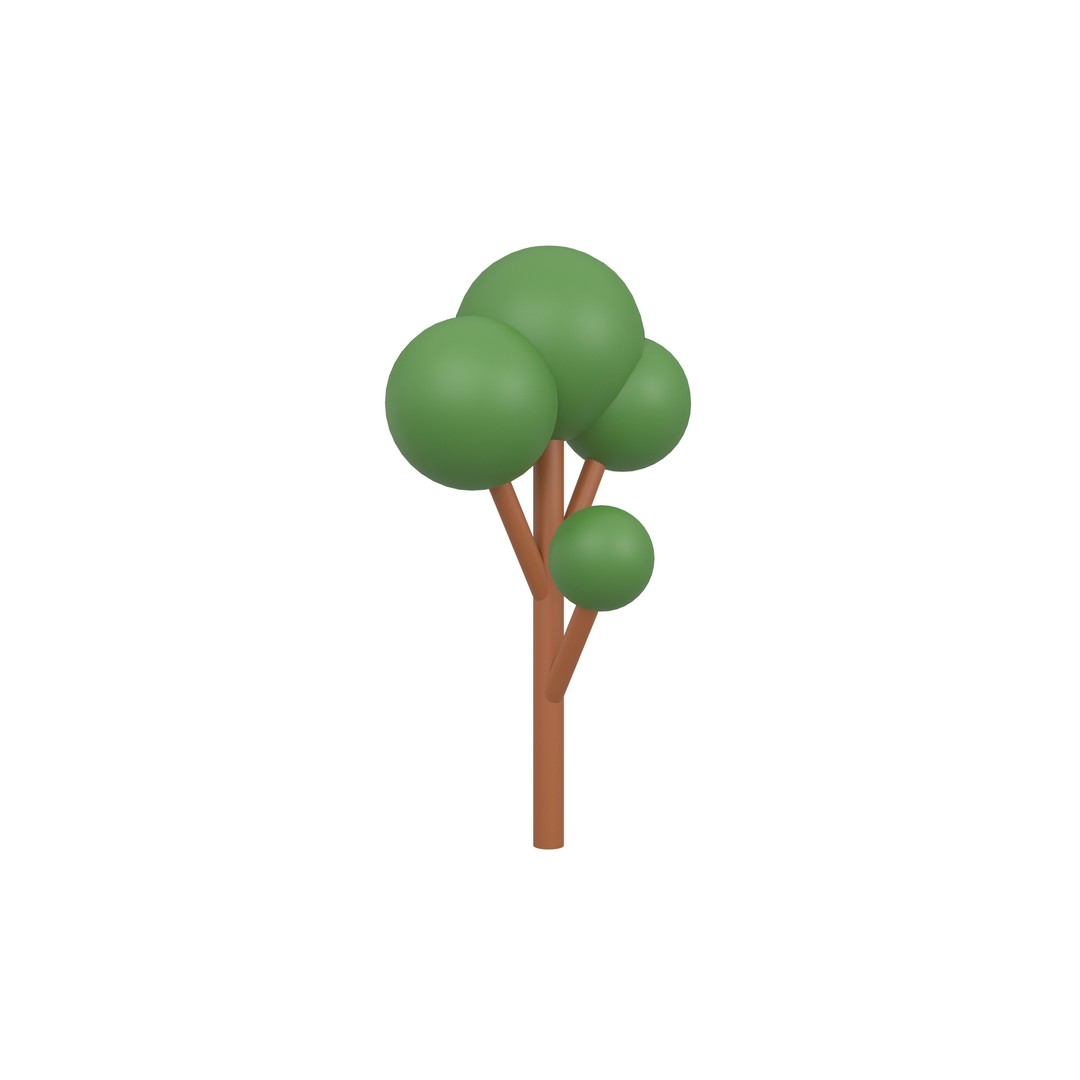 Cartoon Tree 3D Model – Low Poly Pack with PBR Textures, FBX/OBJ - View 91