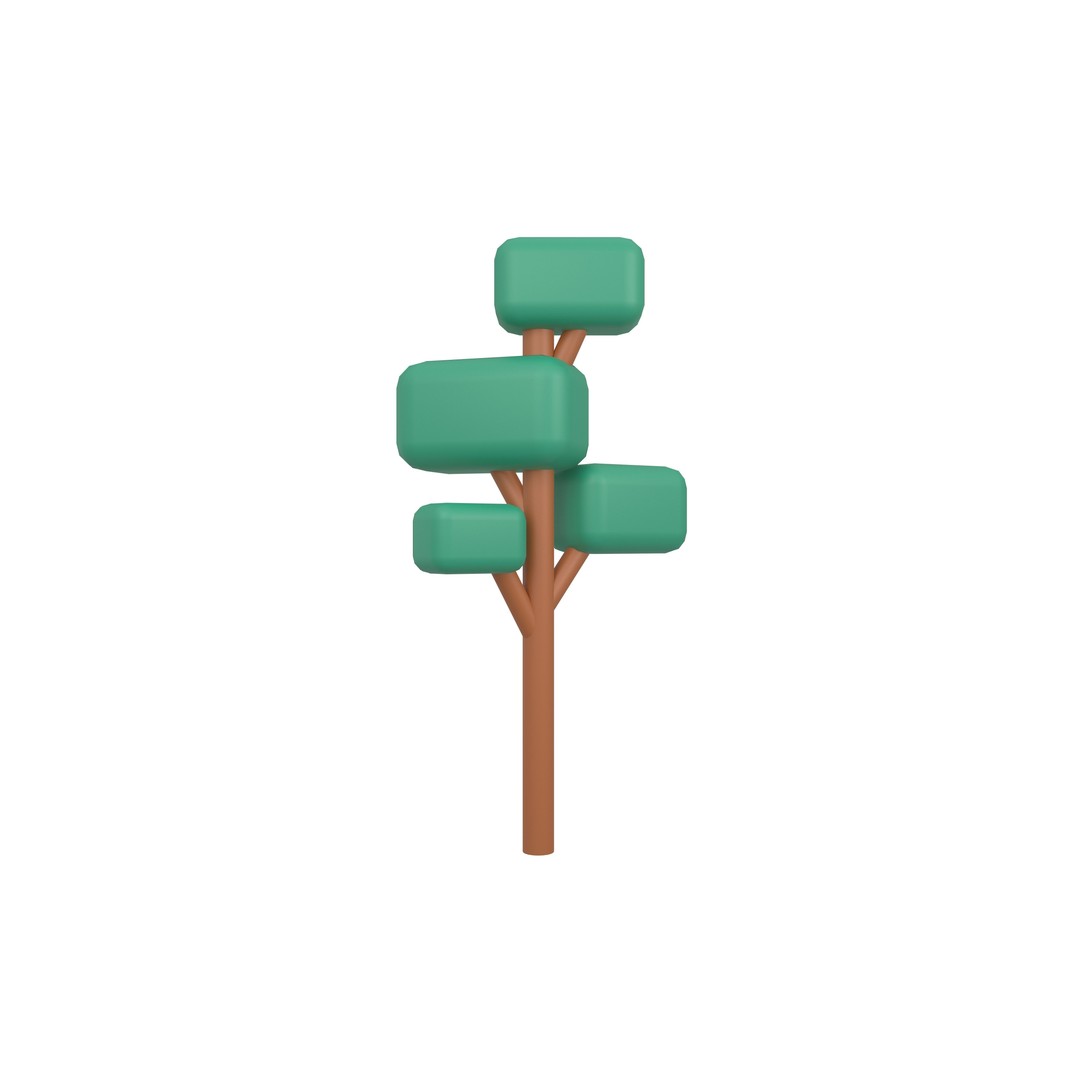 Cartoon Tree 3D Model – Low Poly Pack with PBR Textures, FBX/OBJ - View 93