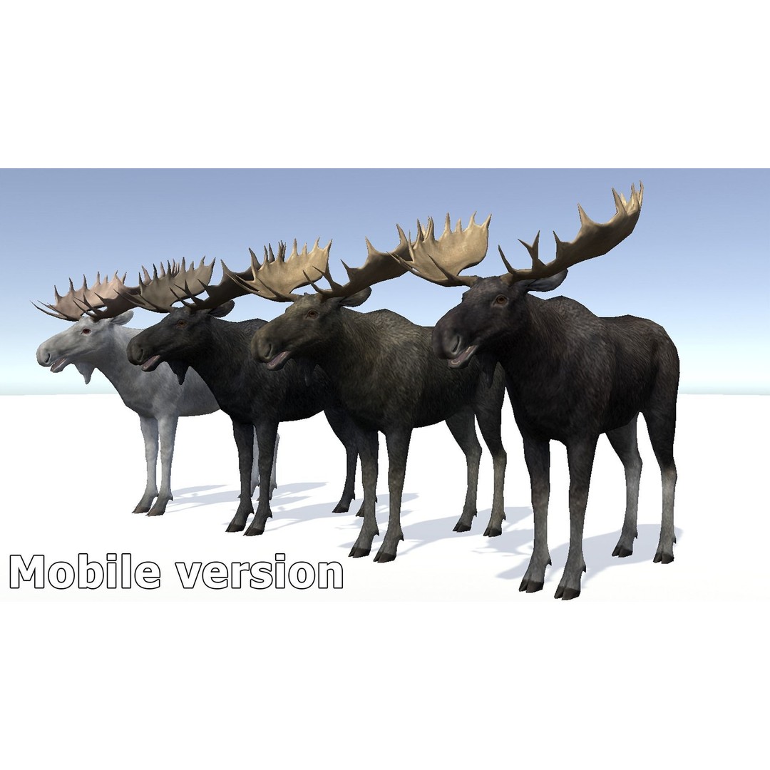 Moose Bull 3D Model – Low Poly Rigged Game Asset, FBX/OBJ - View 15