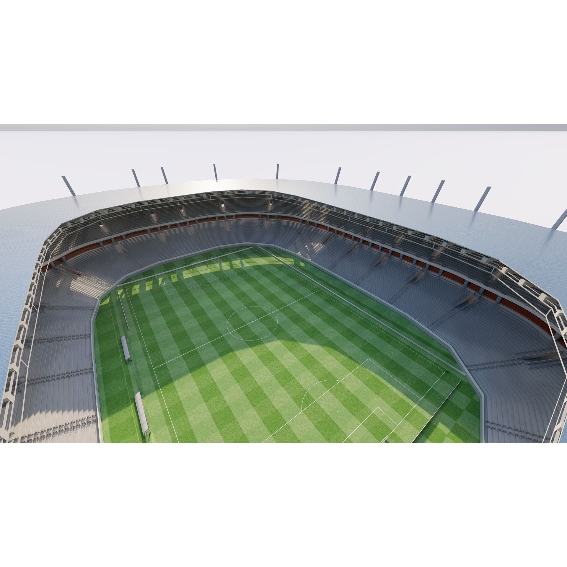 Football Stadium - Game-Ready 3D Model - View 3
