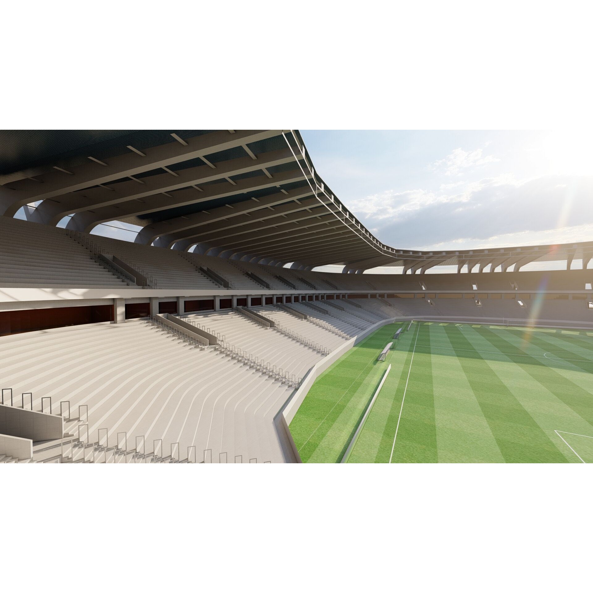 Football Stadium - Game-Ready 3D Model - View 6