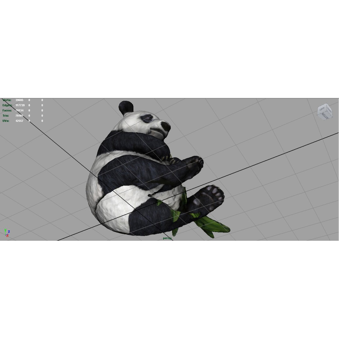 Panda Bear 3D Model – Low Poly Game Asset, FBX, OBJ, PBR Textures - View 17