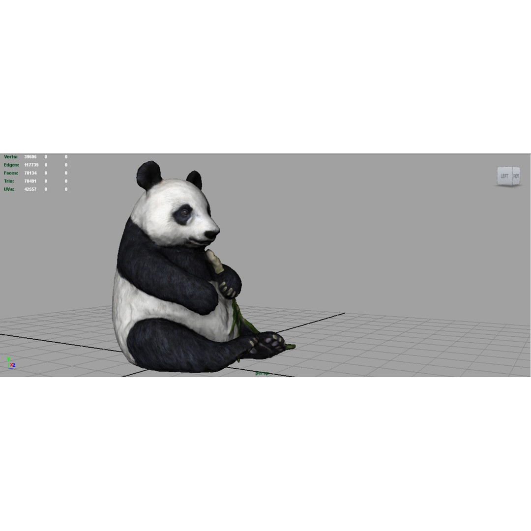 Panda Bear 3D Model – Low Poly Game Asset, FBX, OBJ, PBR Textures - View 19