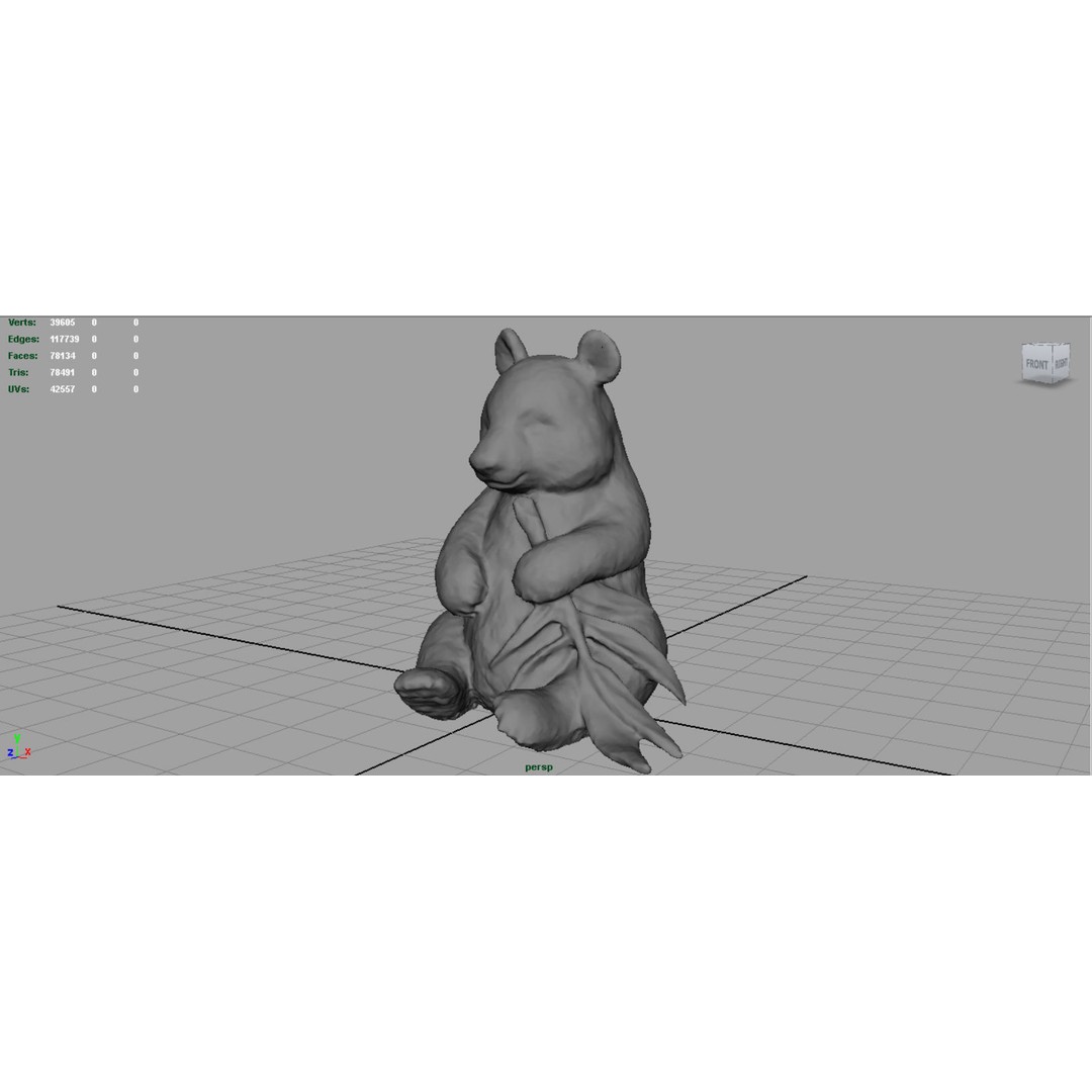Panda Bear 3D Model – Low Poly Game Asset, FBX, OBJ, PBR Textures - View 4