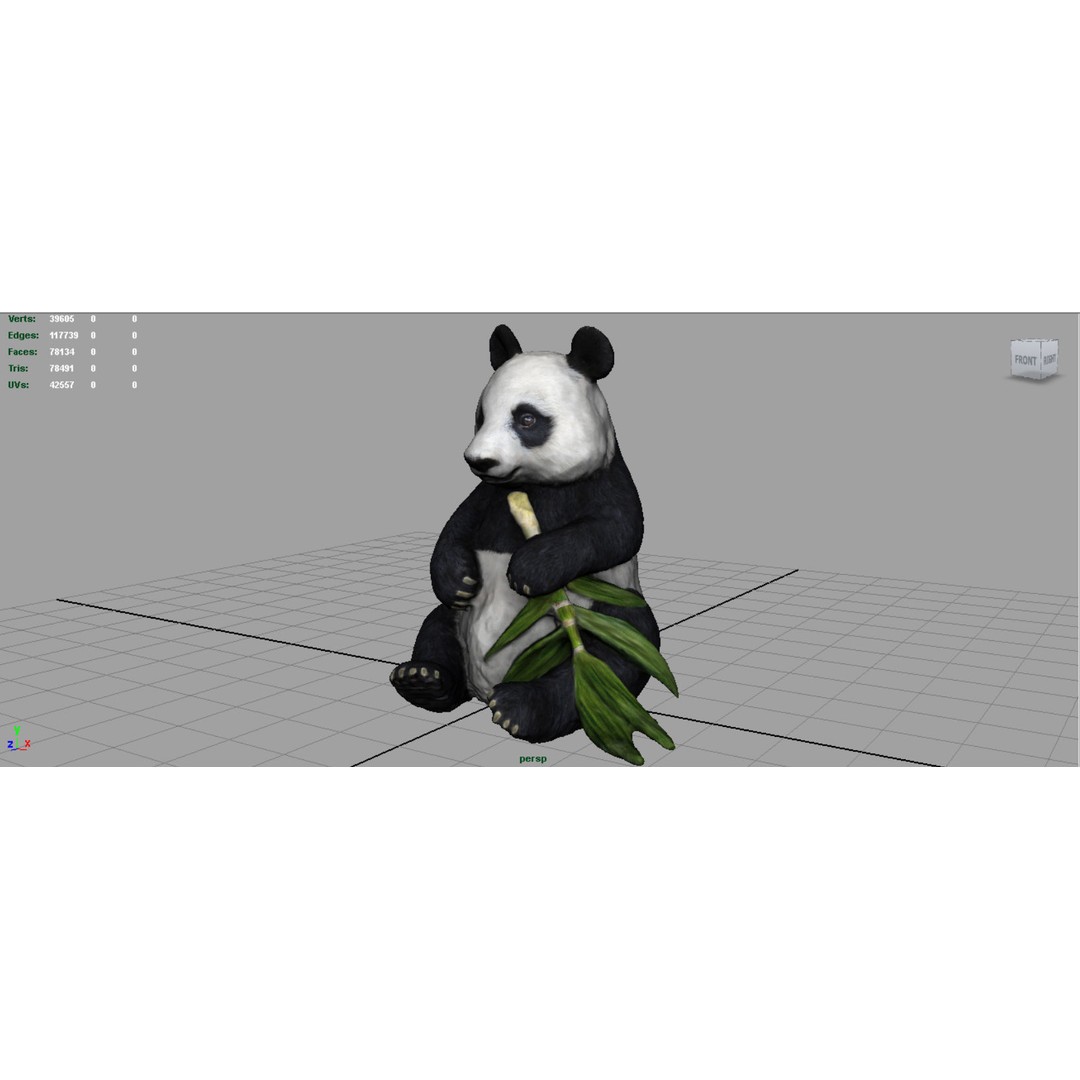 Panda Bear 3D Model – Low Poly Game Asset, FBX, OBJ, PBR Textures - View 6