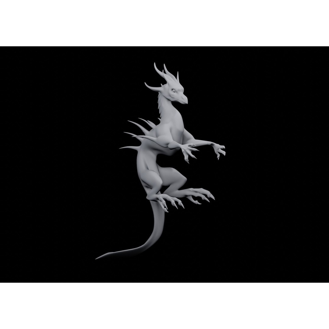 Lowpoly Sea Dragon 3D Model – Rigged Low-Poly Creature, FBX, OBJ - View 11