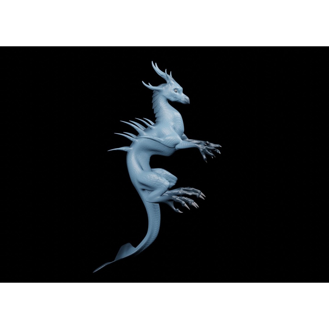 Lowpoly Sea Dragon 3D Model – Rigged Low-Poly Creature, FBX, OBJ - View 12