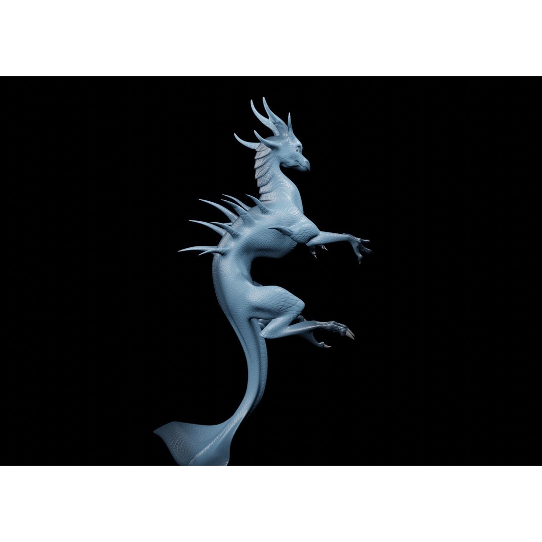 Lowpoly Sea Dragon 3D Model – Rigged Low-Poly Creature, FBX, OBJ - View 13