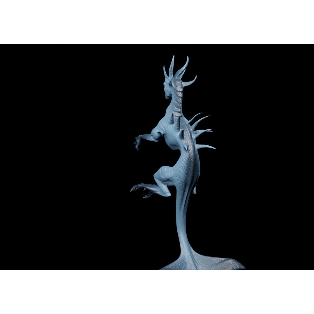 Lowpoly Sea Dragon 3D Model – Rigged Low-Poly Creature, FBX, OBJ - View 15