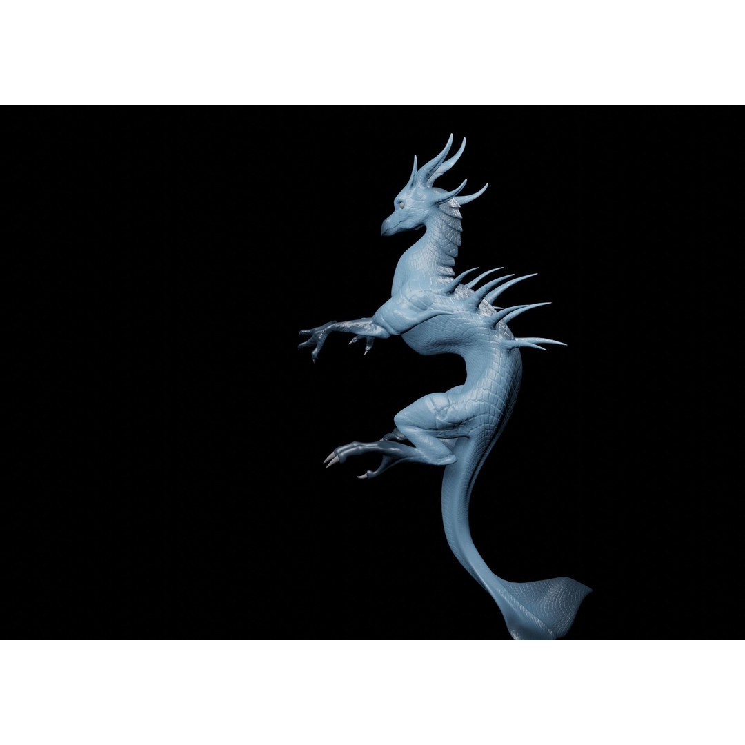 Lowpoly Sea Dragon 3D Model – Rigged Low-Poly Creature, FBX, OBJ - View 16