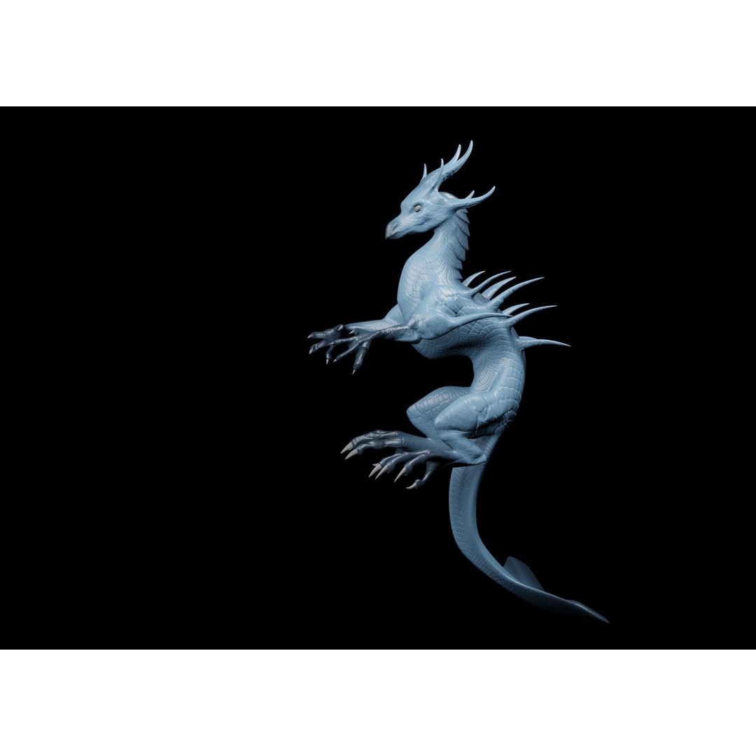 Lowpoly Sea Dragon 3D Model – Rigged Low-Poly Creature, FBX, OBJ - View 17