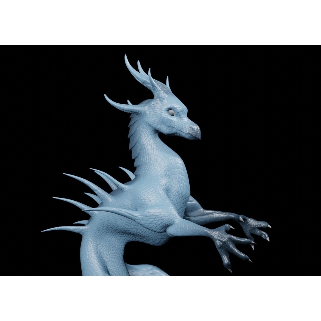 Lowpoly Sea Dragon 3D Model – Rigged Low-Poly Creature, FBX, OBJ - View 21