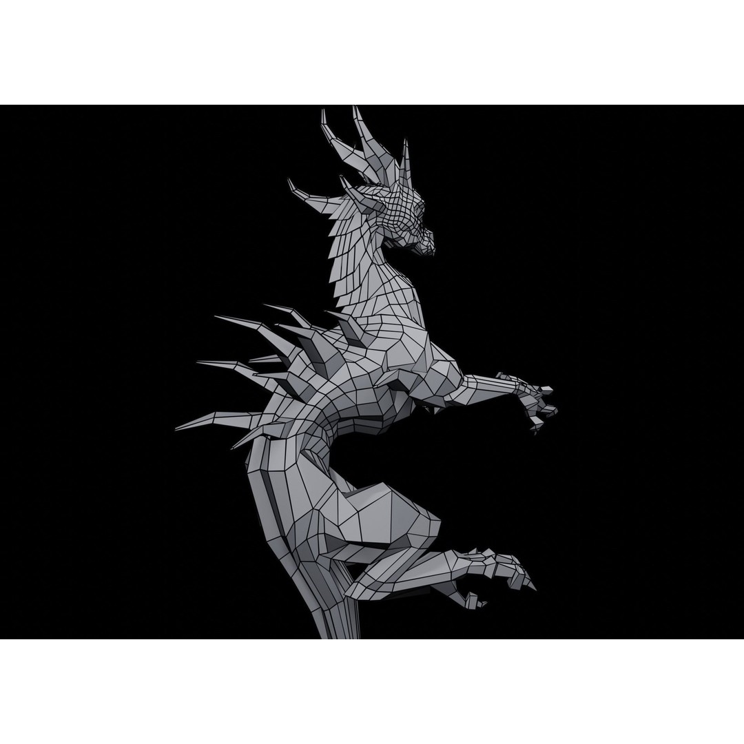 Lowpoly Sea Dragon 3D Model – Rigged Low-Poly Creature, FBX, OBJ - View 25