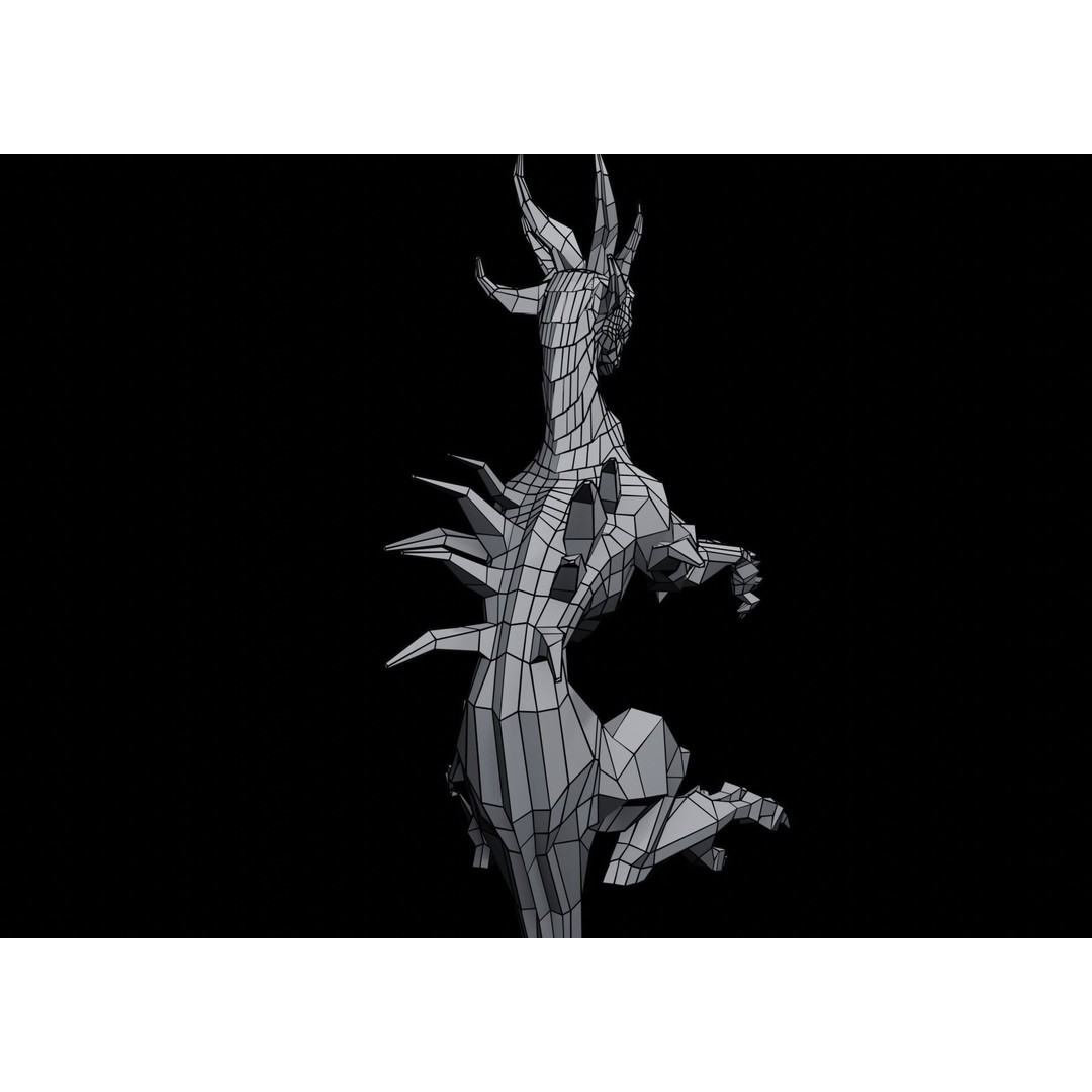 Lowpoly Sea Dragon 3D Model – Rigged Low-Poly Creature, FBX, OBJ - View 26