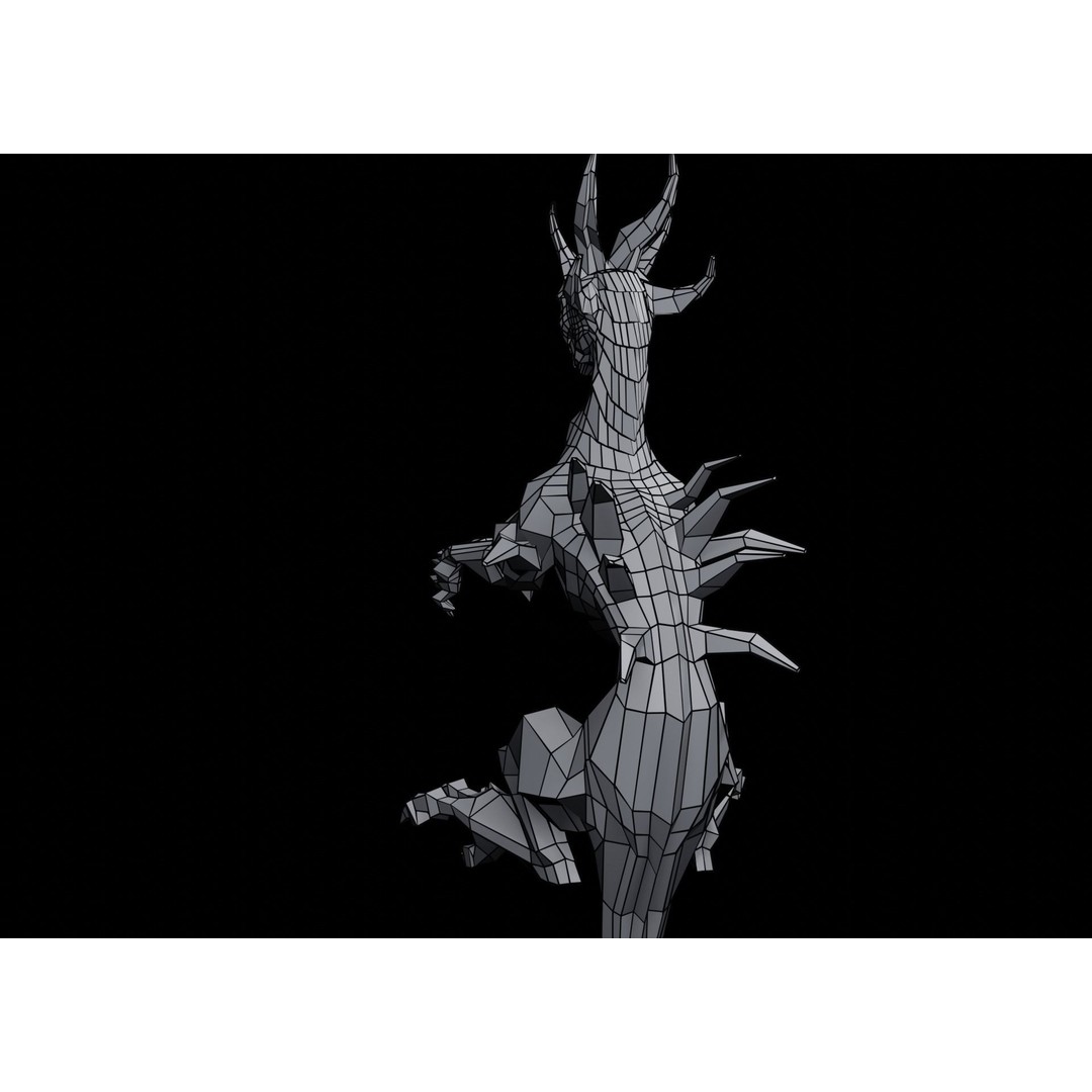 Lowpoly Sea Dragon 3D Model – Rigged Low-Poly Creature, FBX, OBJ - View 27