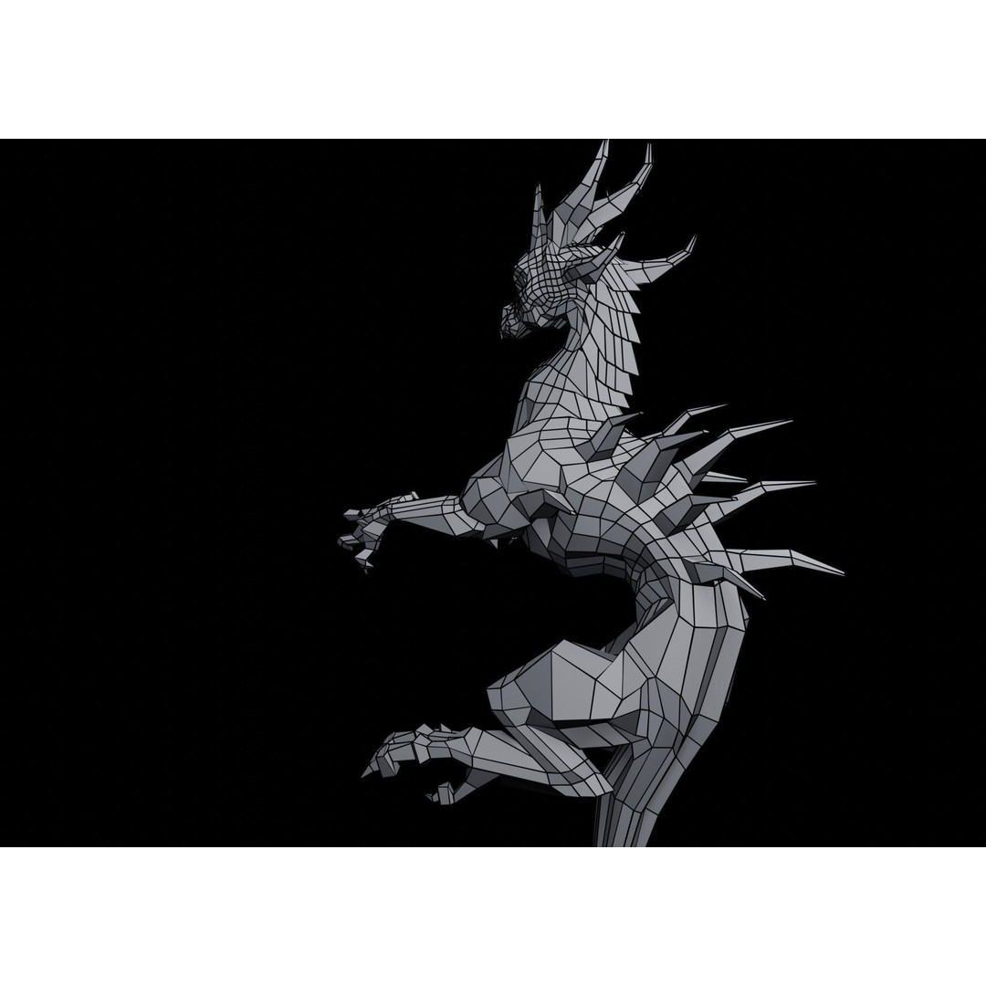 Lowpoly Sea Dragon 3D Model – Rigged Low-Poly Creature, FBX, OBJ - View 28