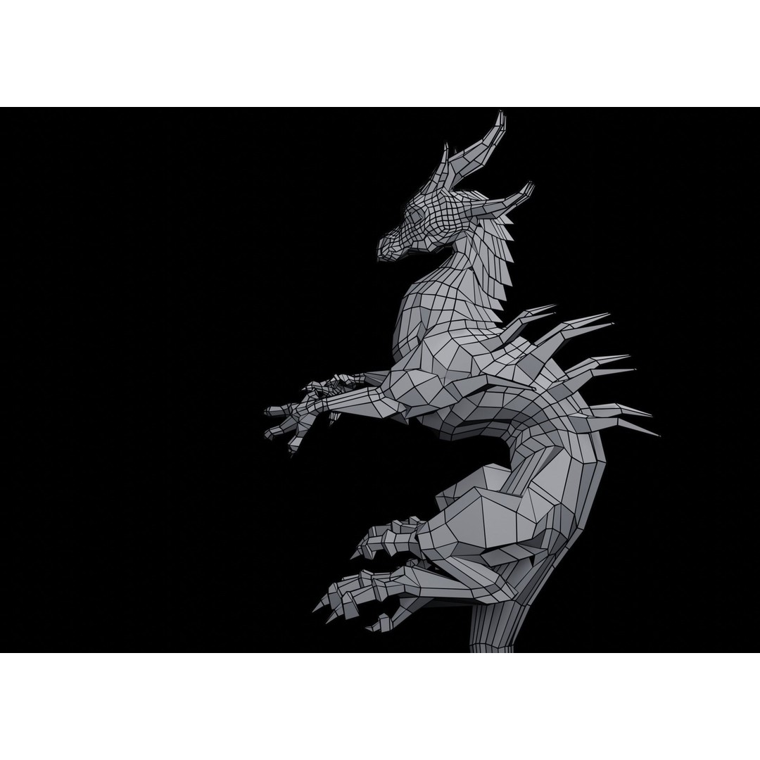 Lowpoly Sea Dragon 3D Model – Rigged Low-Poly Creature, FBX, OBJ - View 29