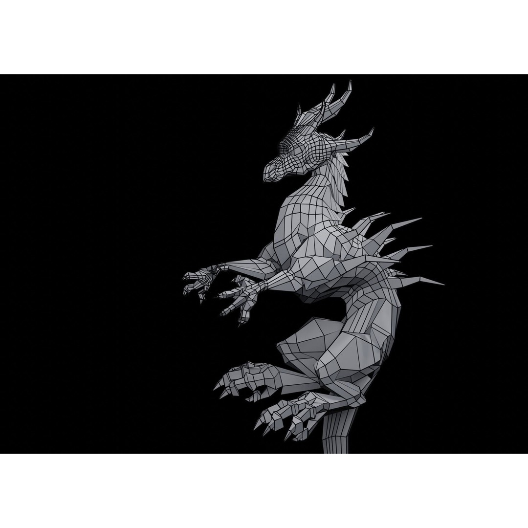 Lowpoly Sea Dragon 3D Model – Rigged Low-Poly Creature, FBX, OBJ - View 30