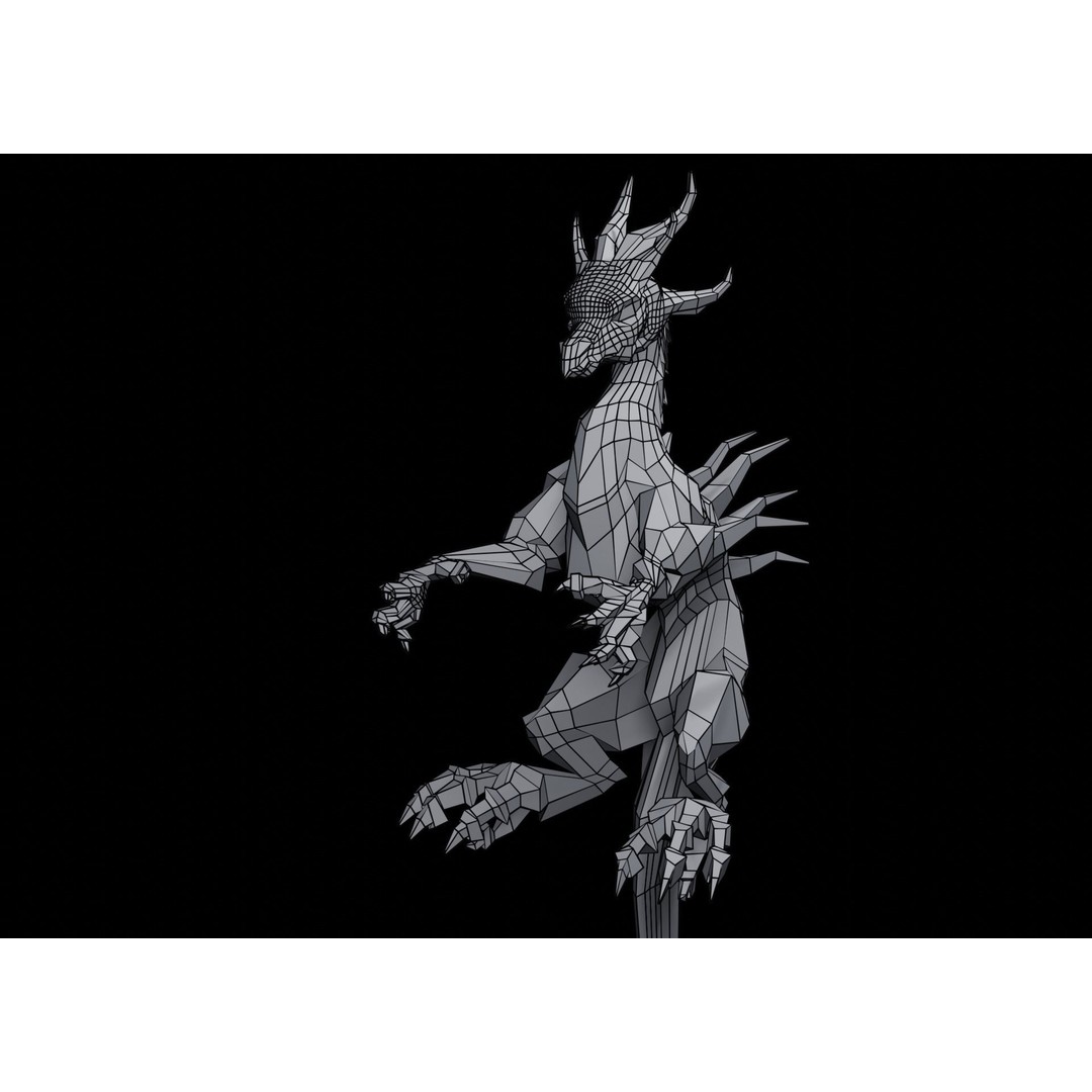 Lowpoly Sea Dragon 3D Model – Rigged Low-Poly Creature, FBX, OBJ - View 31