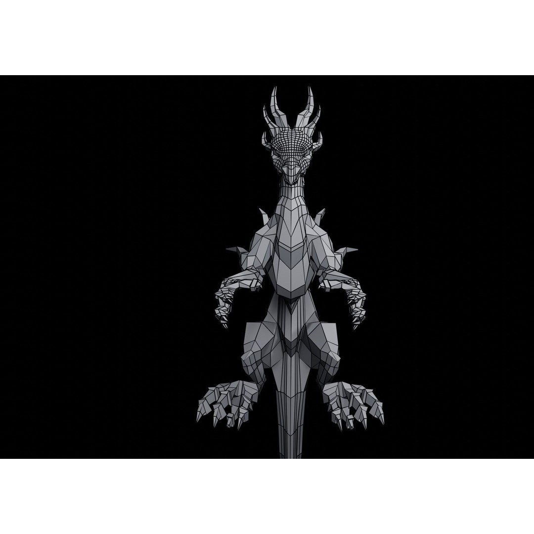 Lowpoly Sea Dragon 3D Model – Rigged Low-Poly Creature, FBX, OBJ - View 32