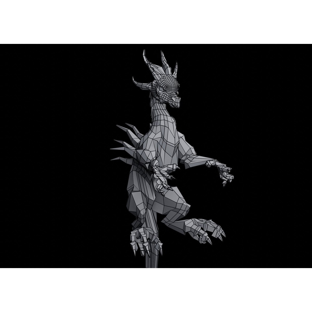 Lowpoly Sea Dragon 3D Model – Rigged Low-Poly Creature, FBX, OBJ - View 33