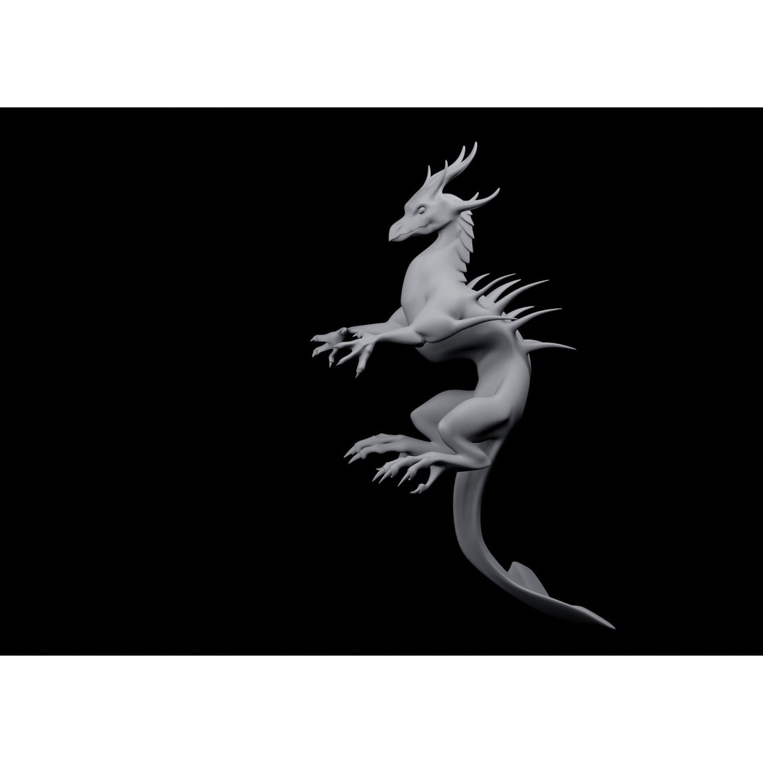 Lowpoly Sea Dragon 3D Model – Rigged Low-Poly Creature, FBX, OBJ - View 8