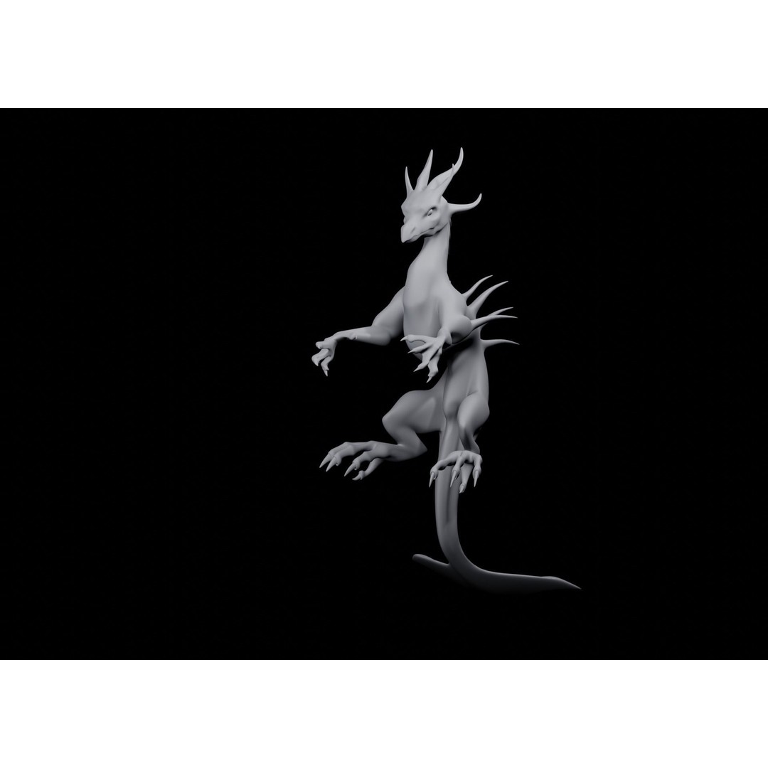 Lowpoly Sea Dragon 3D Model – Rigged Low-Poly Creature, FBX, OBJ - View 9