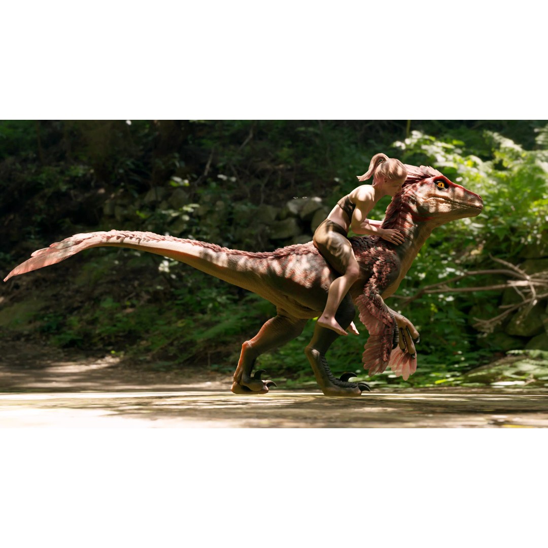 Feathered Raptor 3D Model – Rigged Low Poly Dinosaur for Games, FBX - View 5