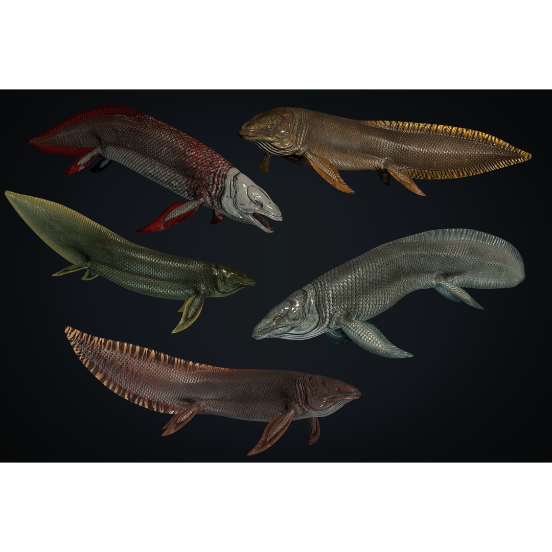 Prehistoric Fish 3D Model – Low Poly Animated Asset, FBX, PBR - View 5