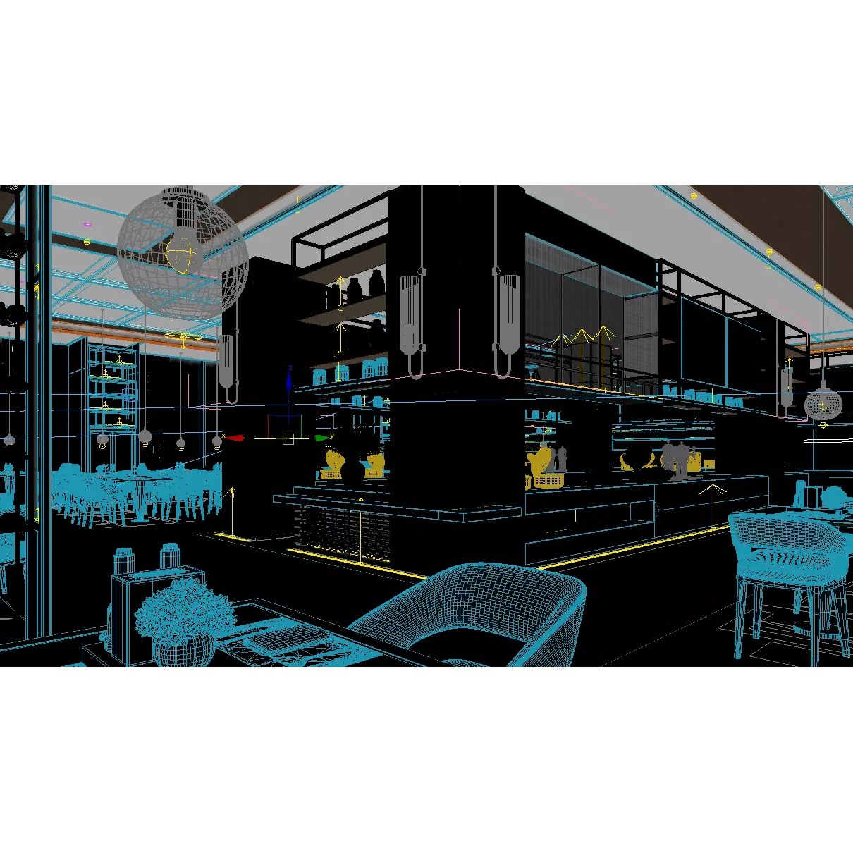 Restaurant Interior Design - Game-Ready 3D Model - View 11