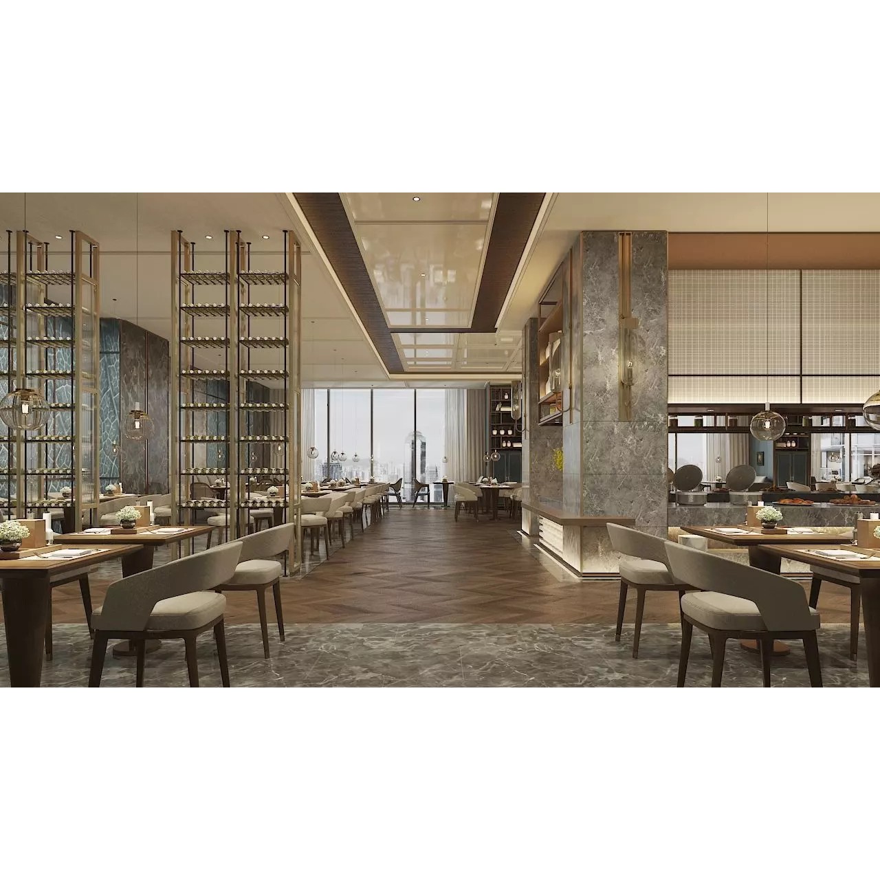 Restaurant Interior Design - Game-Ready 3D Model - View 3