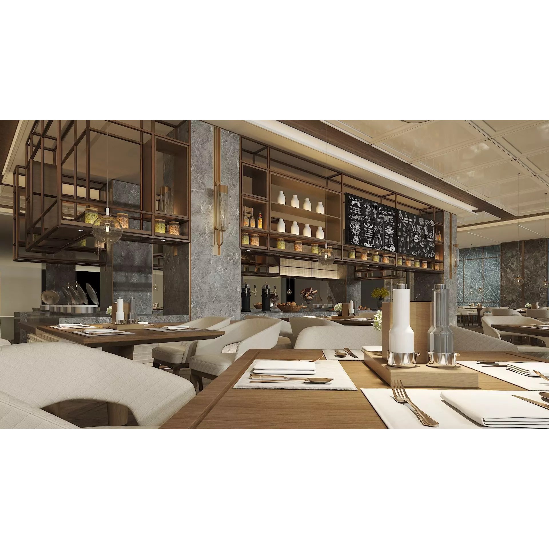 Restaurant Interior Design - Game-Ready 3D Model - View 5