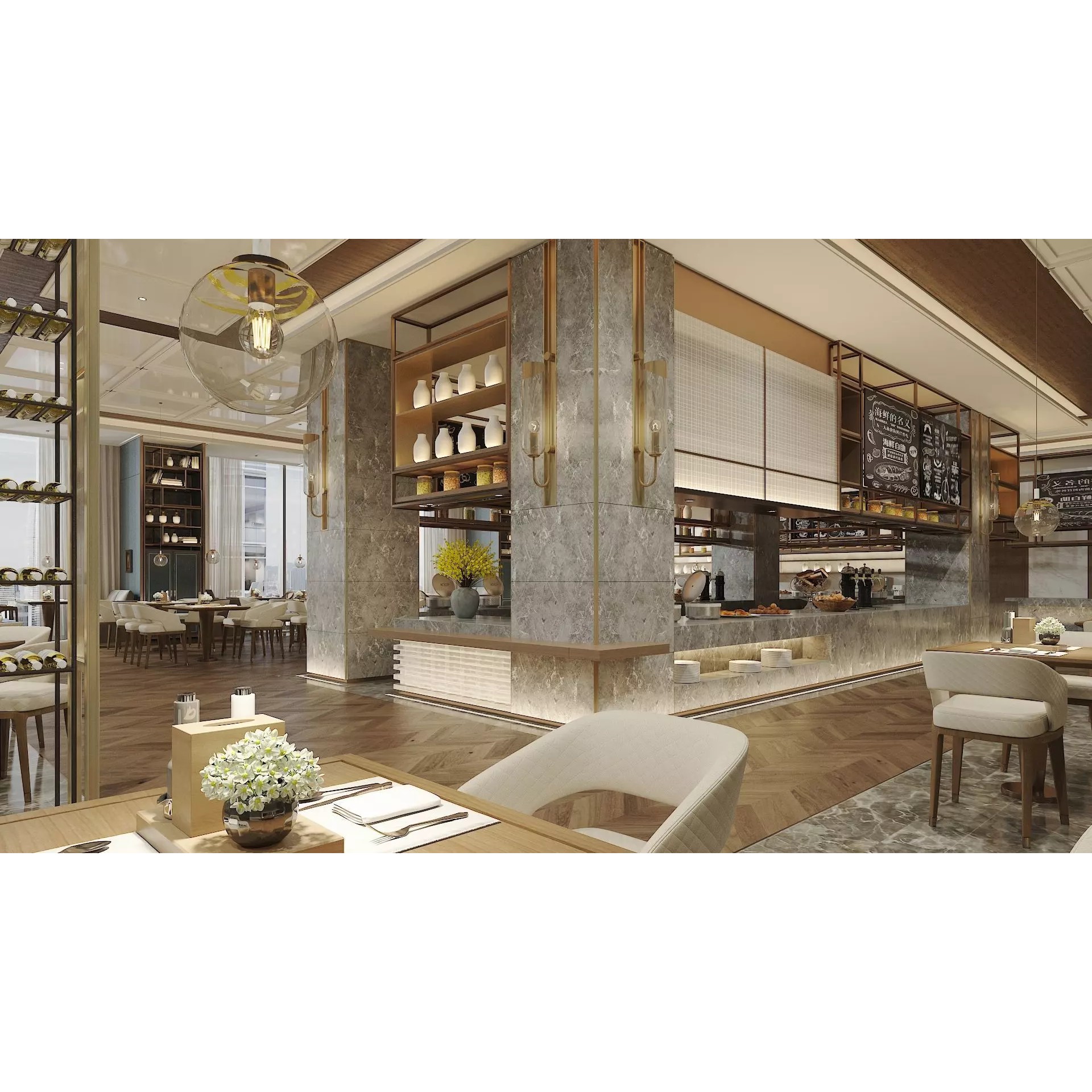 Restaurant Interior Design - Game-Ready 3D Model - View 6