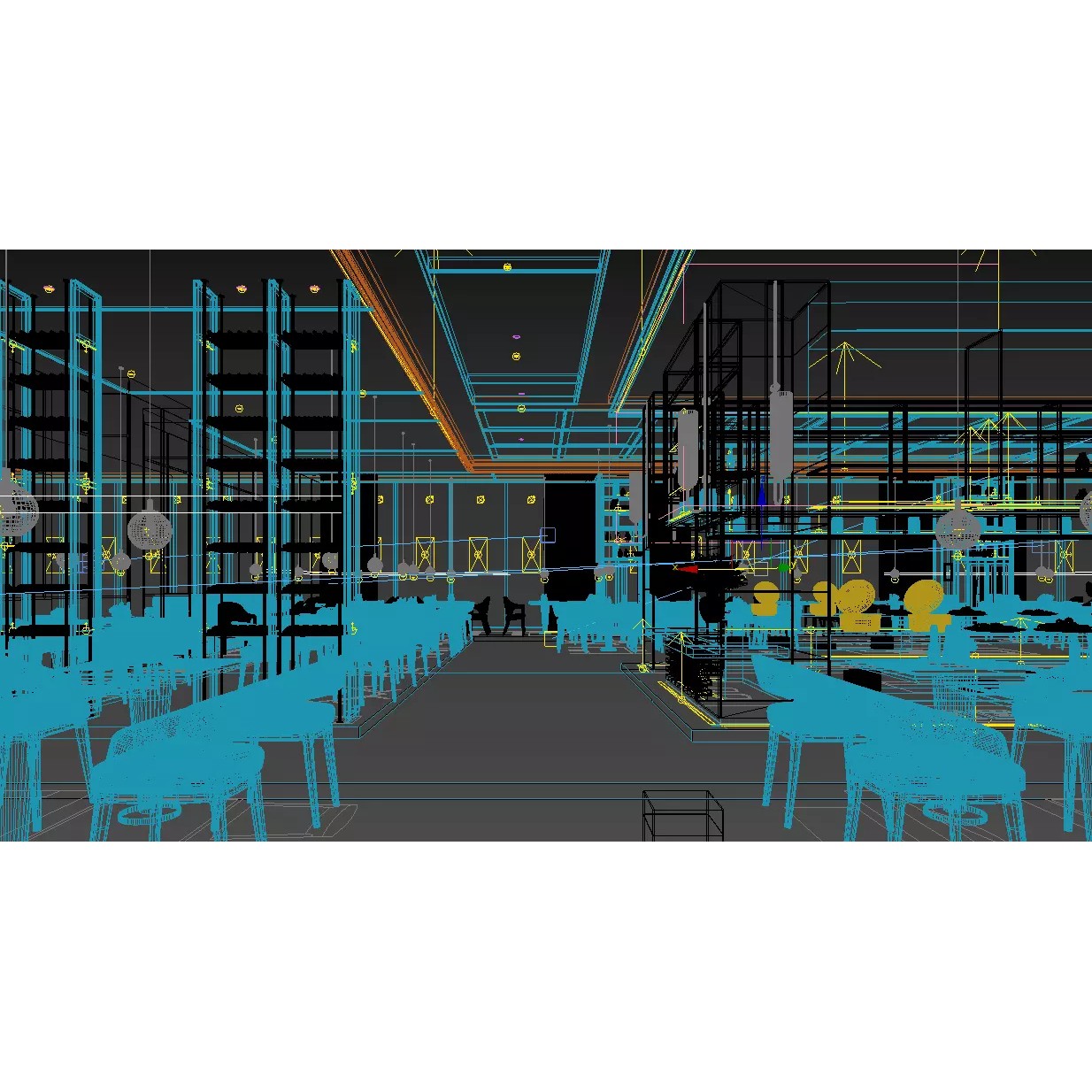 Restaurant Interior Design - Game-Ready 3D Model - View 9