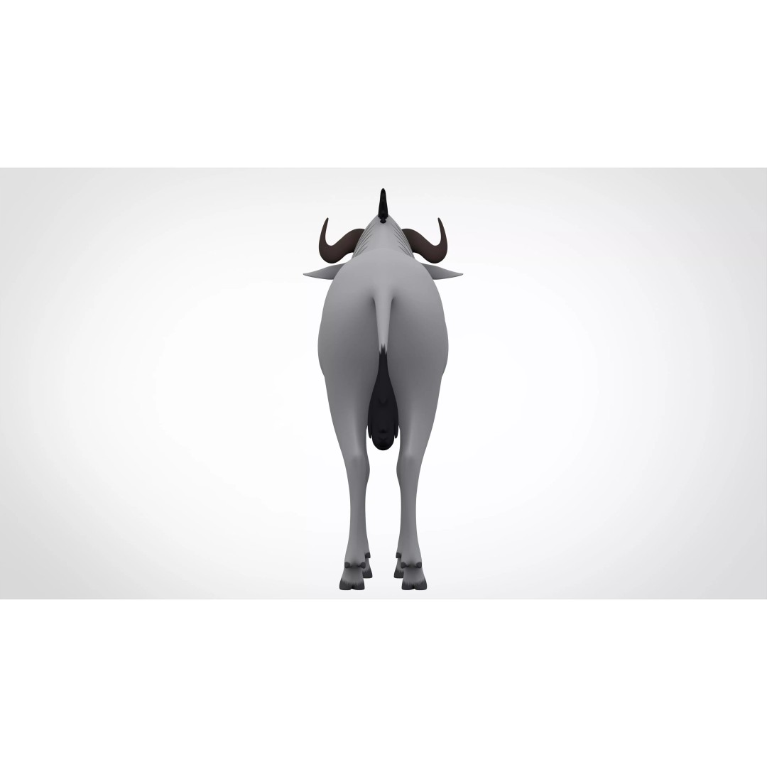 Blue Wildebeest 3D Model – PBR Rigged Animal Character for Animation - View 5